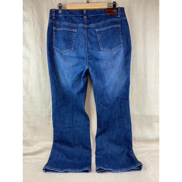 Lands End Womens Original Fit Classic Waist Boot Leg Denim Blue Jeans Size 14 - Picture 4 of 8